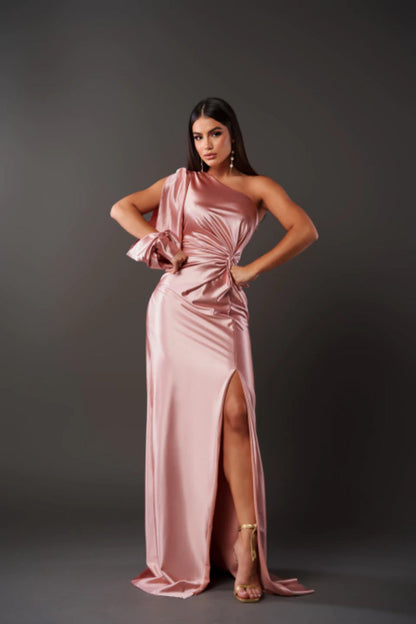 Women's One-Shoulder Maxi Evening Dress with Slit - image 14