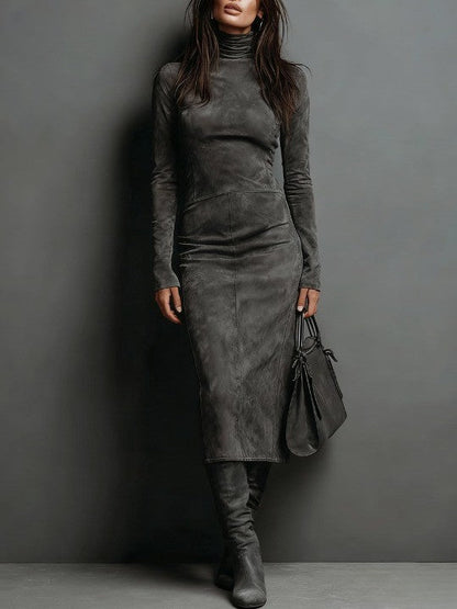 Lorène | Long Brown Midi Dress