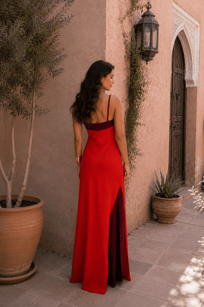 Elisa™ | Long Halter Dress with Slit