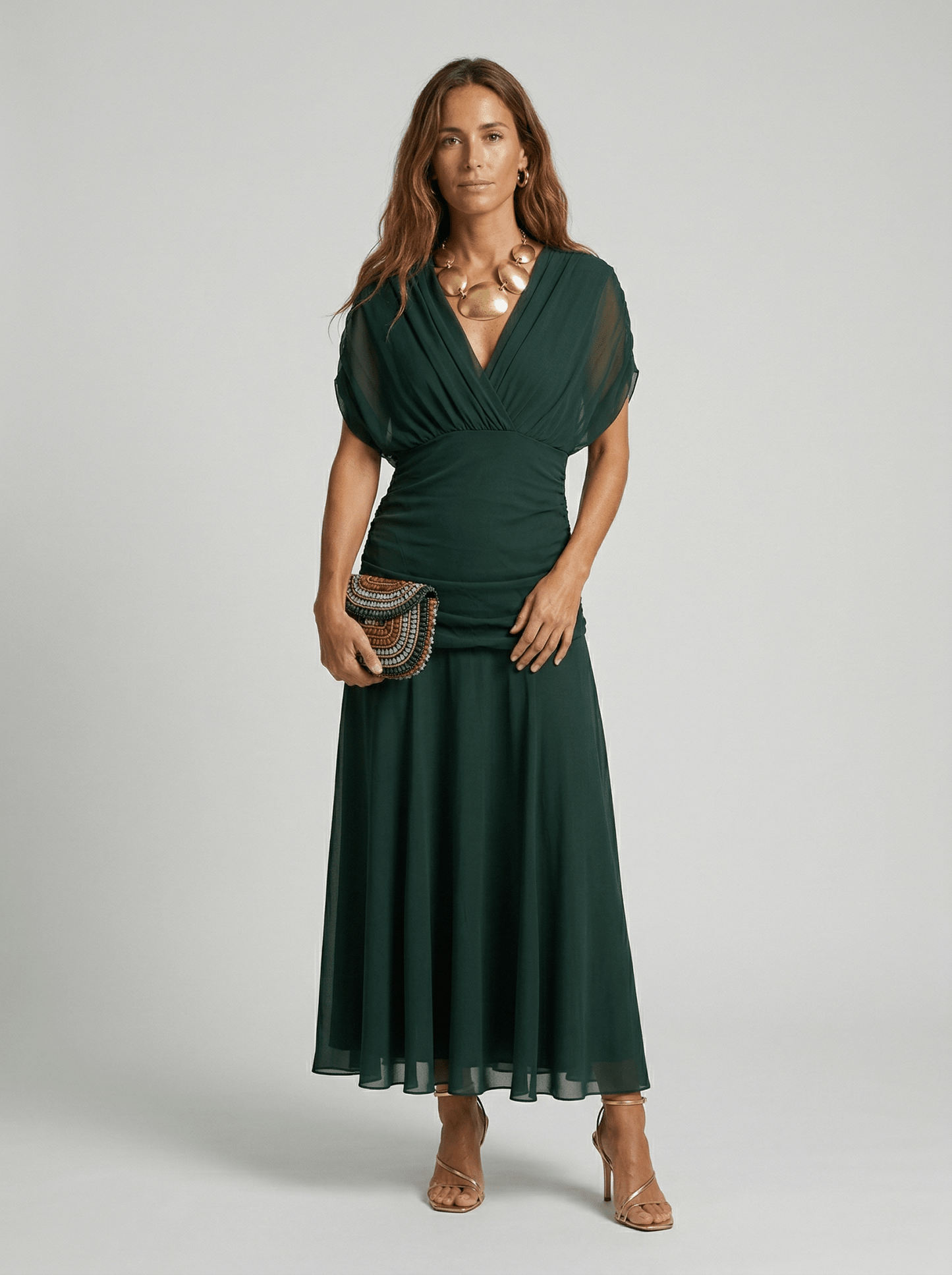 Paula™ | Long Dress with V-Neck