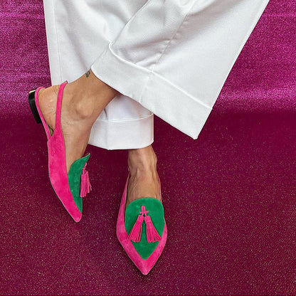 Loredana | Women's Ballerinas with Fringing and Ankle Strap