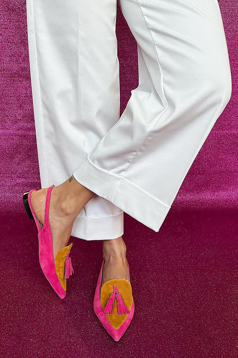 Loredana | Women's Ballerinas with Fringing and Ankle Strap