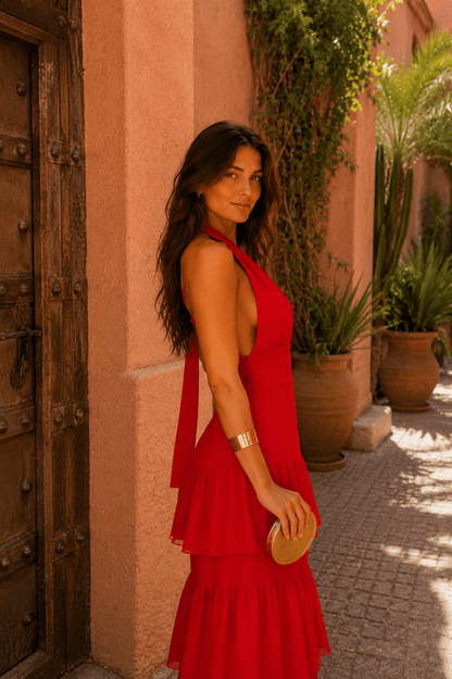 Raquel™ | Manila-Style Dress in Red