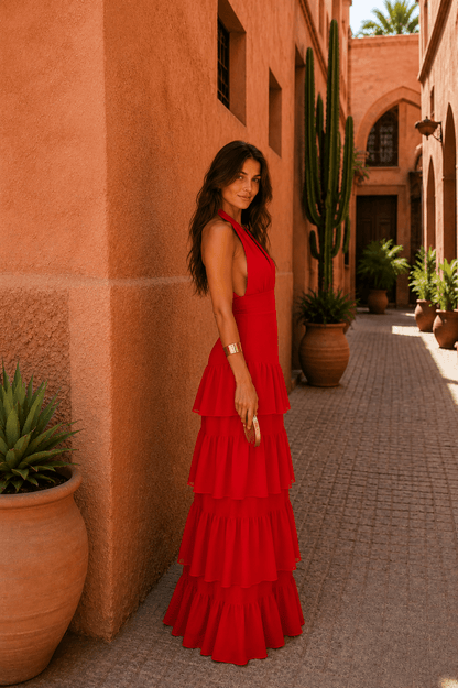 Raquel™ | Manila-Style Dress in Red