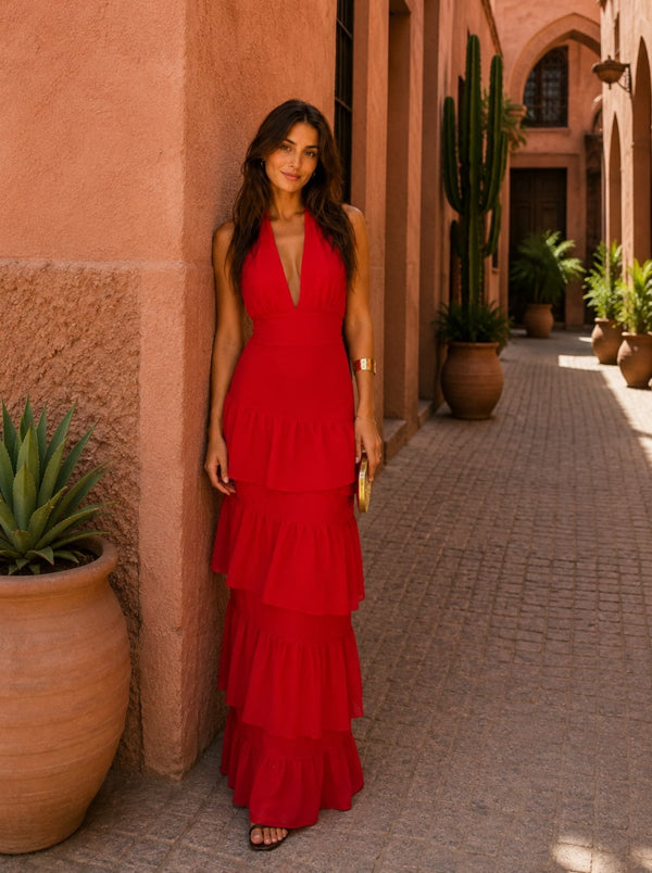 Raquel™ | Manila-Style Dress in Red