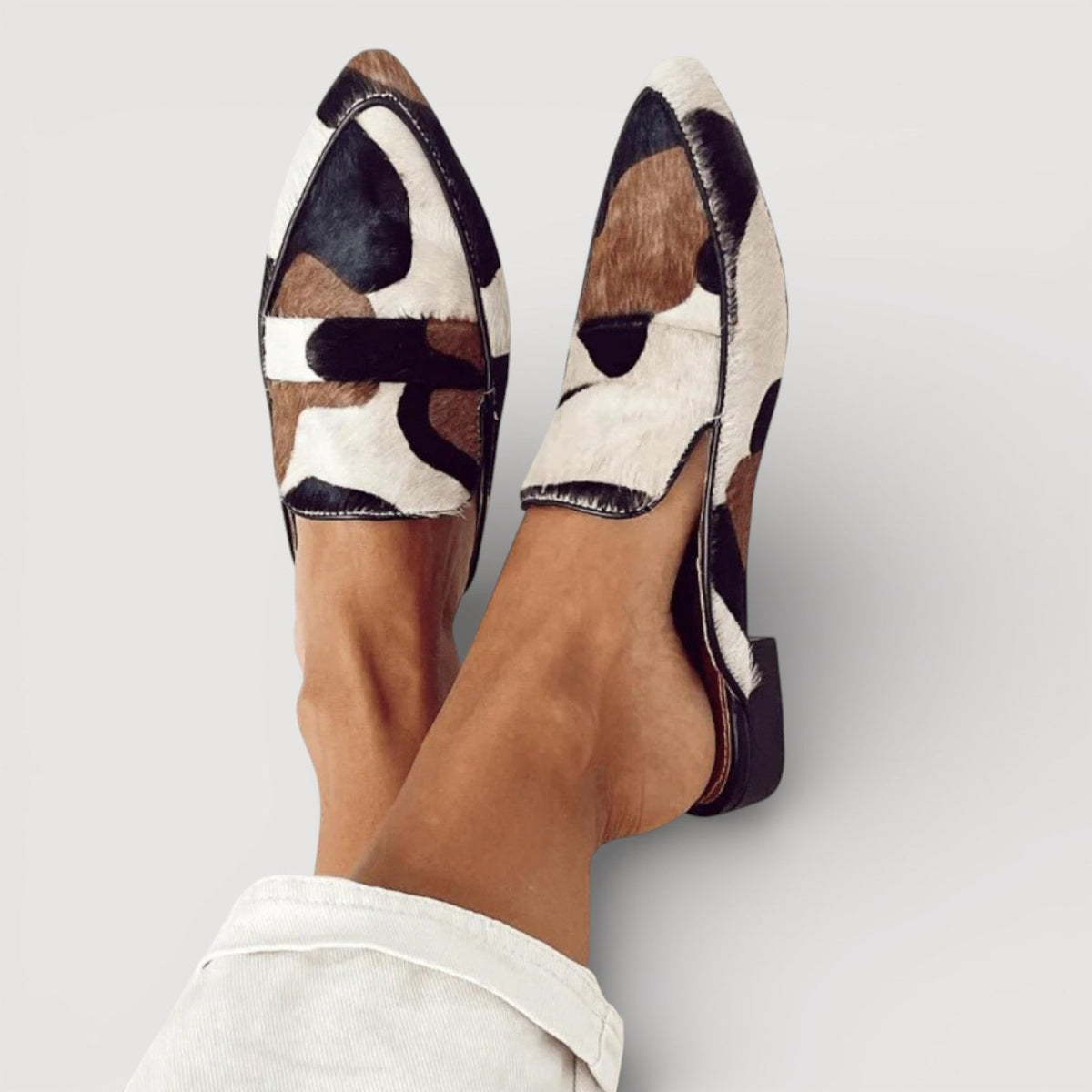 Maria | Women's Cow Print Loafers