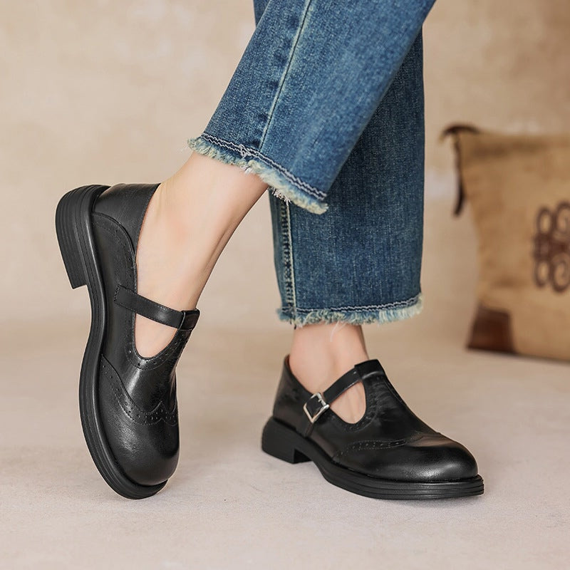 Bernadette | Timeless Brogue T-Strap Mary Janes