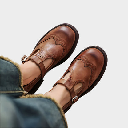 MARY JANE - Perforated Buckle Moccasins