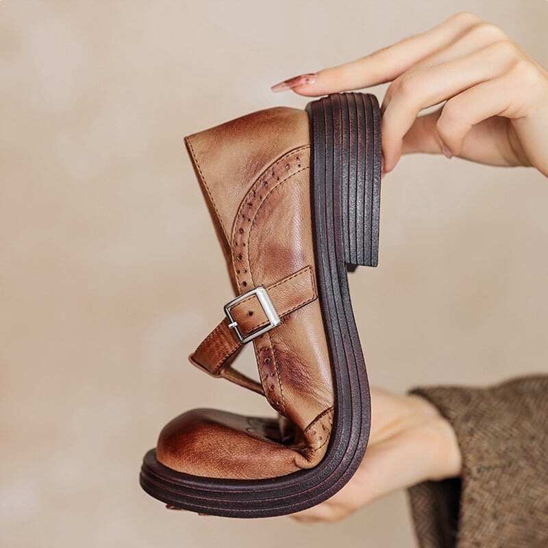 Bernadette | Timeless Brogue T-Strap Mary Janes