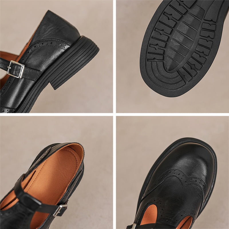 Bernadette | Timeless Brogue T-Strap Mary Janes