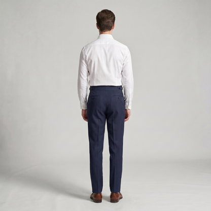 Men's Double Pleat High Waist Trousers with Side Adjusters and Tapered Leg - image 3