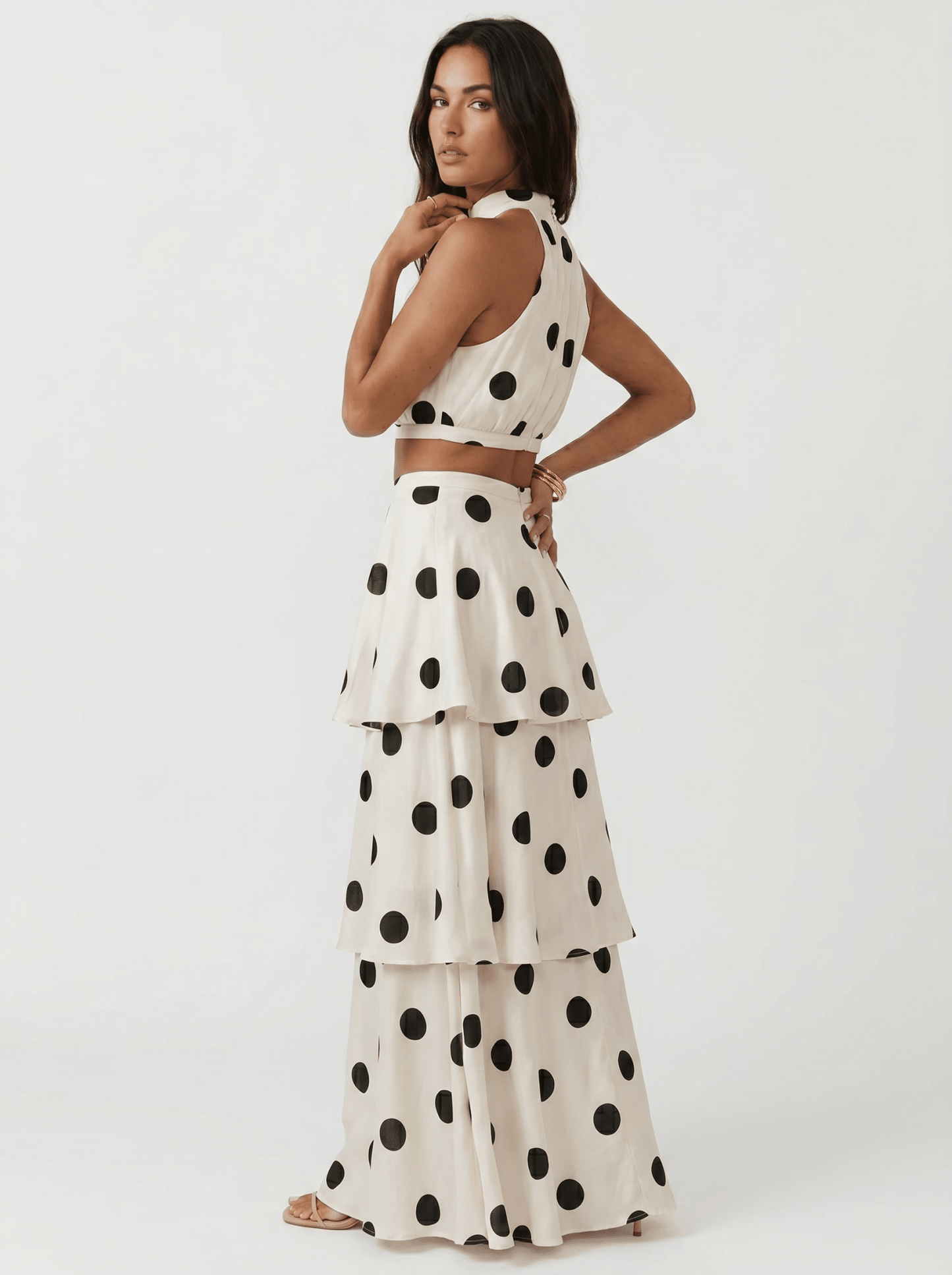 Alina™ | Polka Dot Top and Long Skirt Set