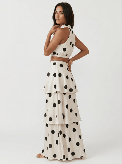 Alina™ | Polka Dot Top and Long Skirt Set