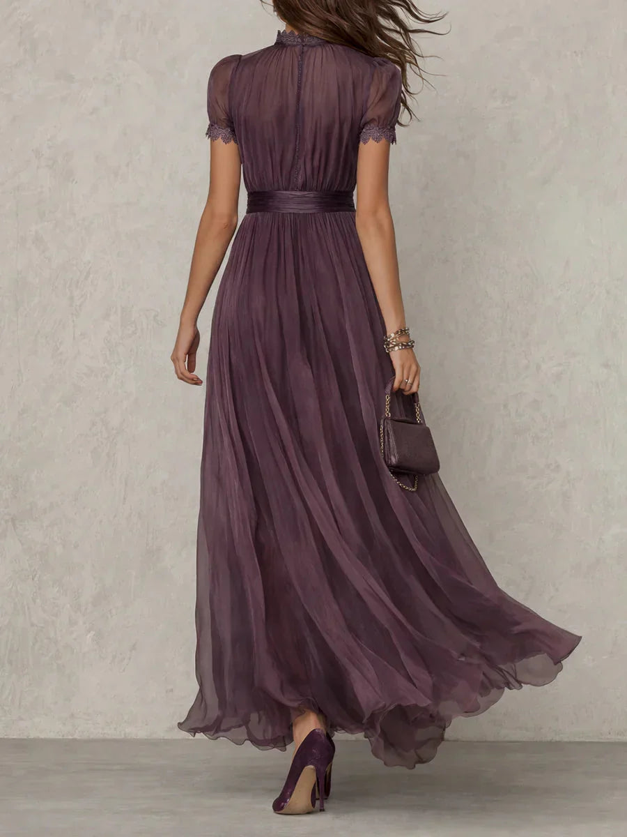 Women's Purple Chiffon Look Maxi Dress - image 2