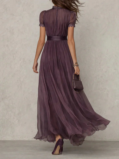 Women's Purple Chiffon Look Maxi Dress - image 2