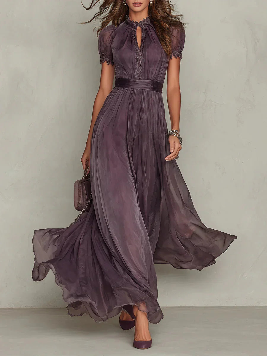 Women's Purple Chiffon Look Maxi Dress - image 1
