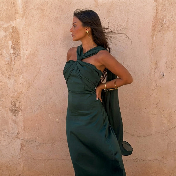 Aloe | Asymmetrical Cross-Back Dress