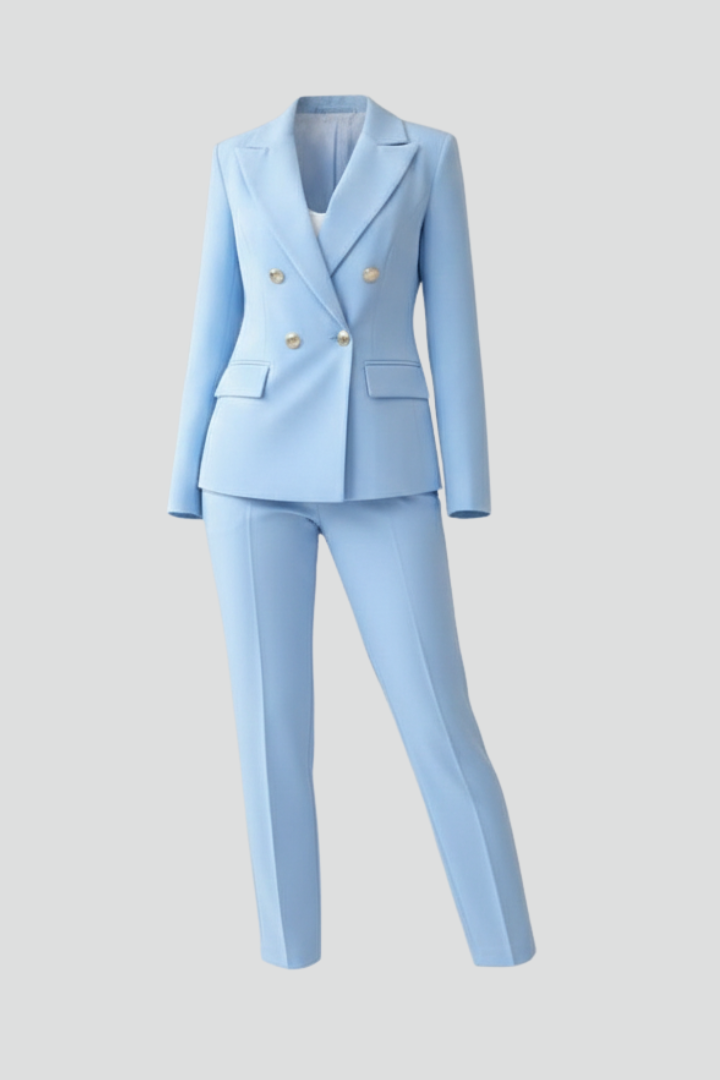 Women's Double-Breasted Blazer Suit Set - image 1