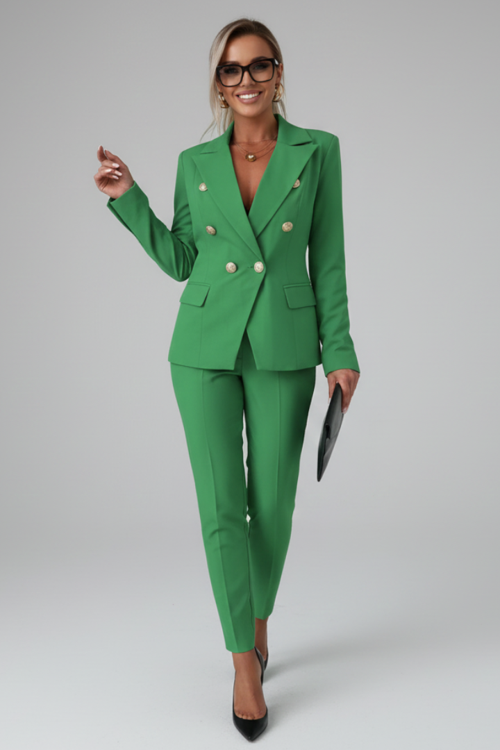 Women's Double-Breasted Blazer Suit Set - image 11