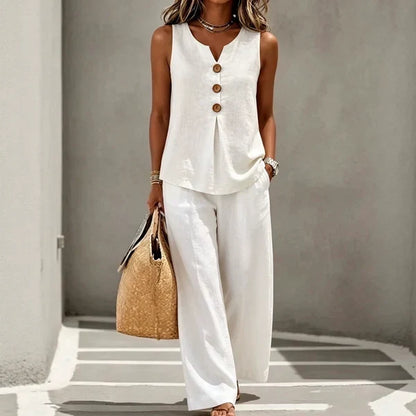 Cream | Wide Two-Piece Set