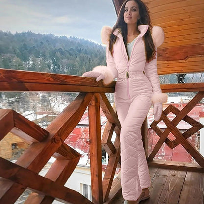 Women's Belted Ski Suit with Hood - image 1