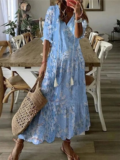 Luna | Relaxed Boho Style Midi Dress