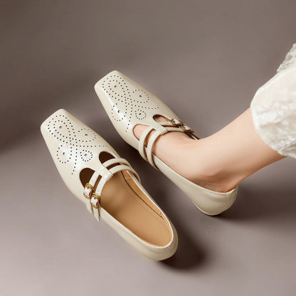 Estella | Brogued Dual-Strap Mary Jane Pumps